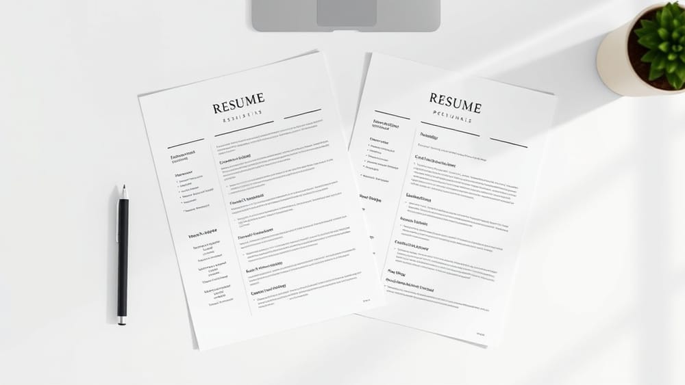 Two resume layouts side by side showing skills-first and chronological formats