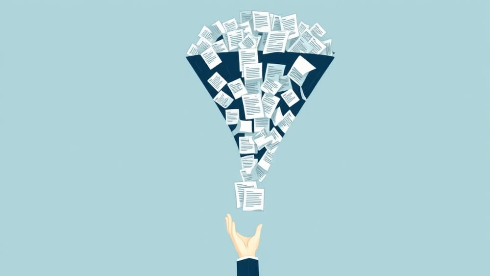A resume being scanned by an ATS system with most applications filtered out